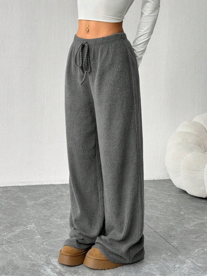 Charcoal Drawstring Attached Relaxed Pant