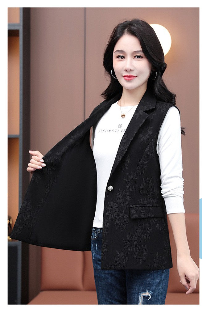 Black Solid Longline Vest