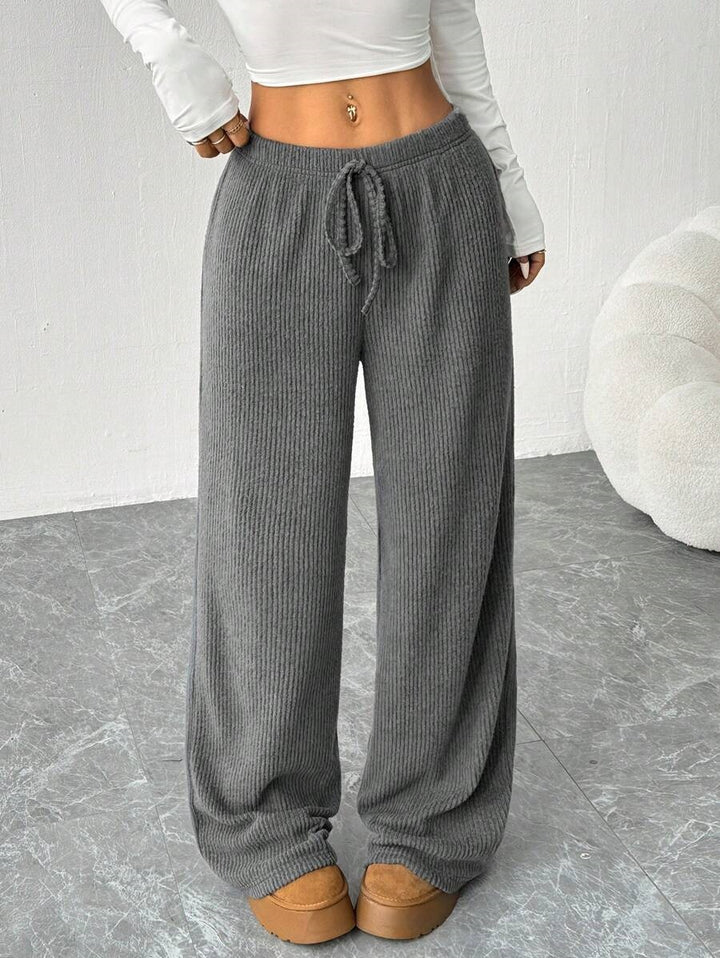 Charcoal Drawstring Attached Relaxed Pant