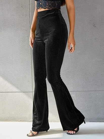 Black High Waist Fit & Flare Pant