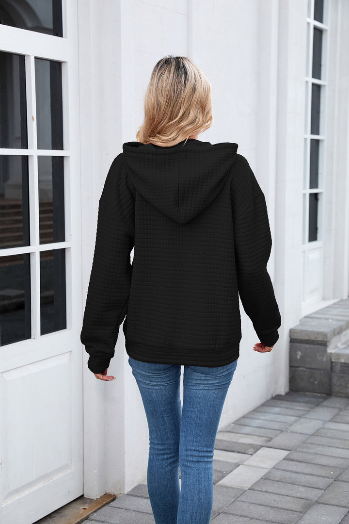 Black Full Sleeves Solid Hoodie