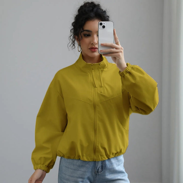 Olive Solid Cuffed Jacket