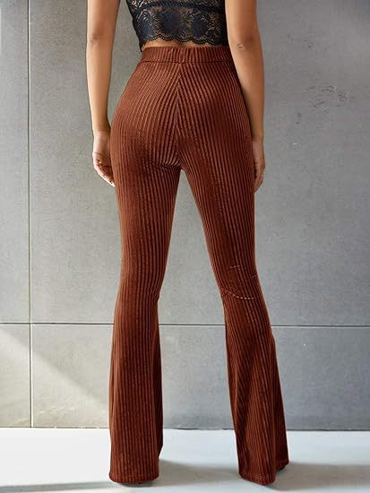 Brown High Waist Fit & Flare Pant