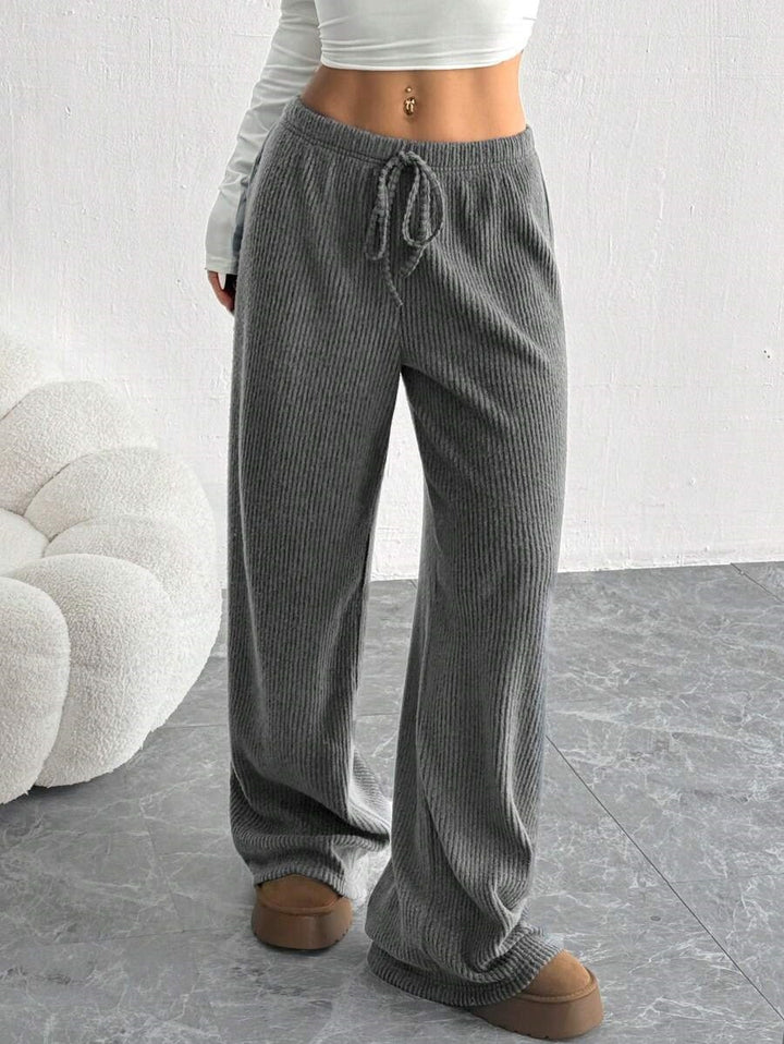 Charcoal Drawstring Attached Relaxed Pant