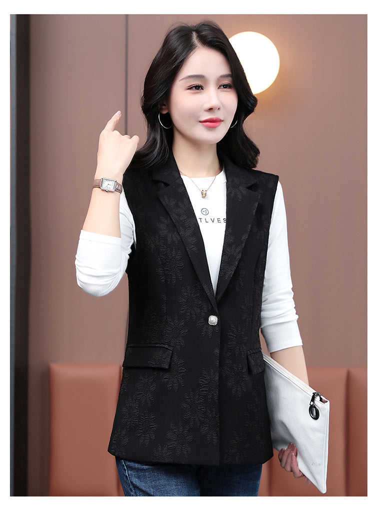 Black Solid Longline Vest