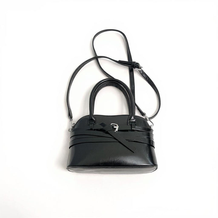 Black Buckle Charm Cross Body Bag