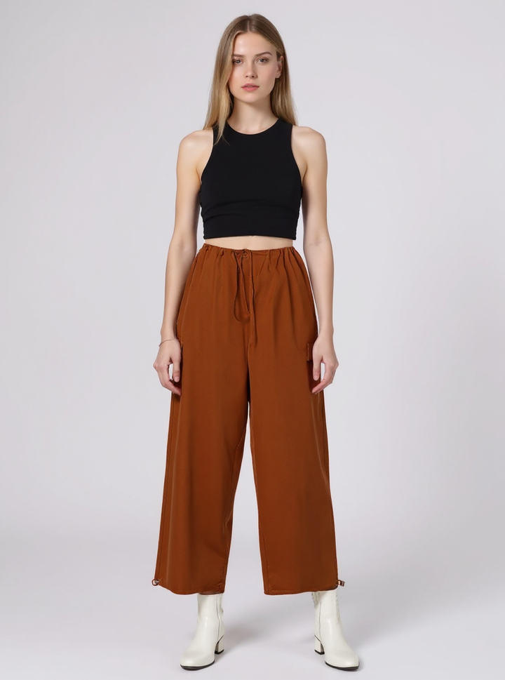 Wine Side Pocket Cargo Pants