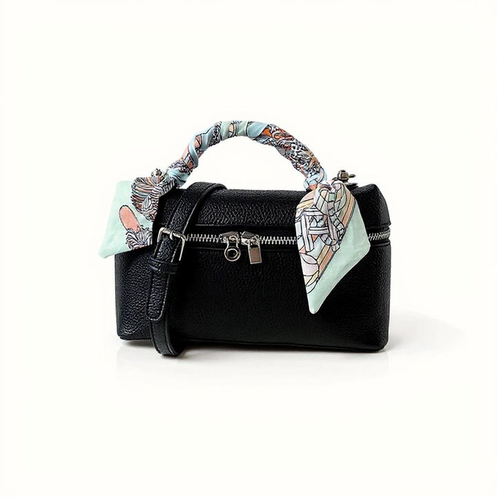 Black Structured Hand Held Bag