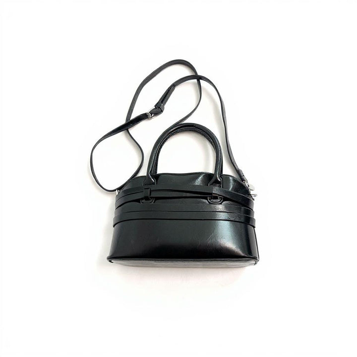 Black Buckle Charm Cross Body Bag
