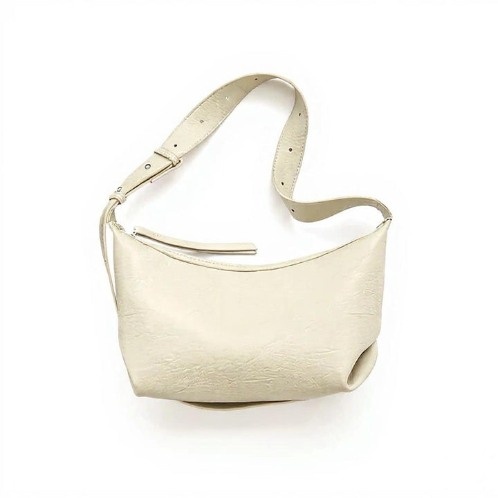 White Solid Hobo Bag