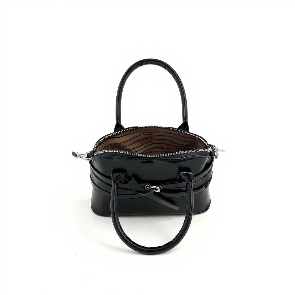 Black Buckle Charm Cross Body Bag