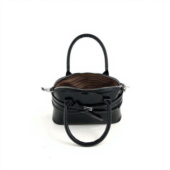 Black Buckle Charm Cross Body Bag