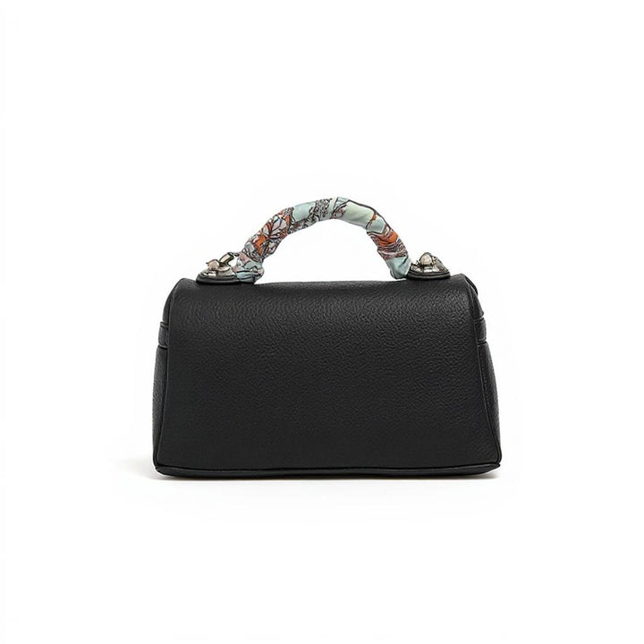Black Structured Hand Held Bag