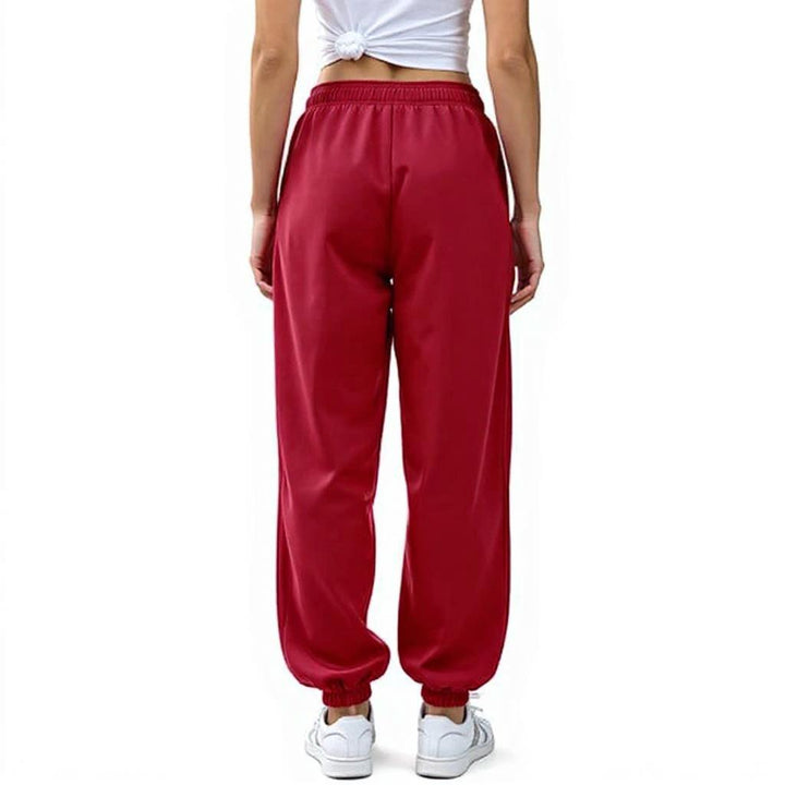 Red Elasticated Baggy Fit Sweatpants