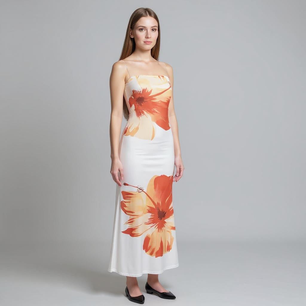 White Off Shoulder Beach Dress