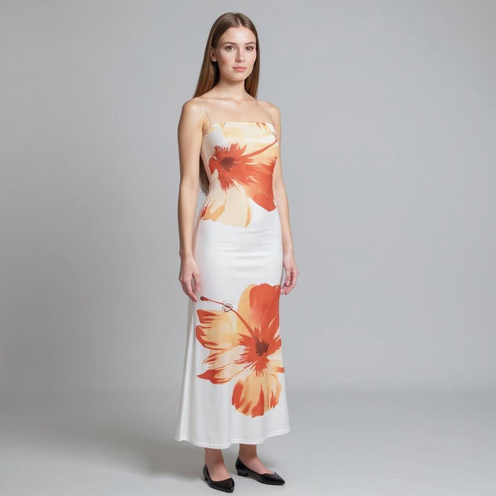 White Off Shoulder Beach Dress