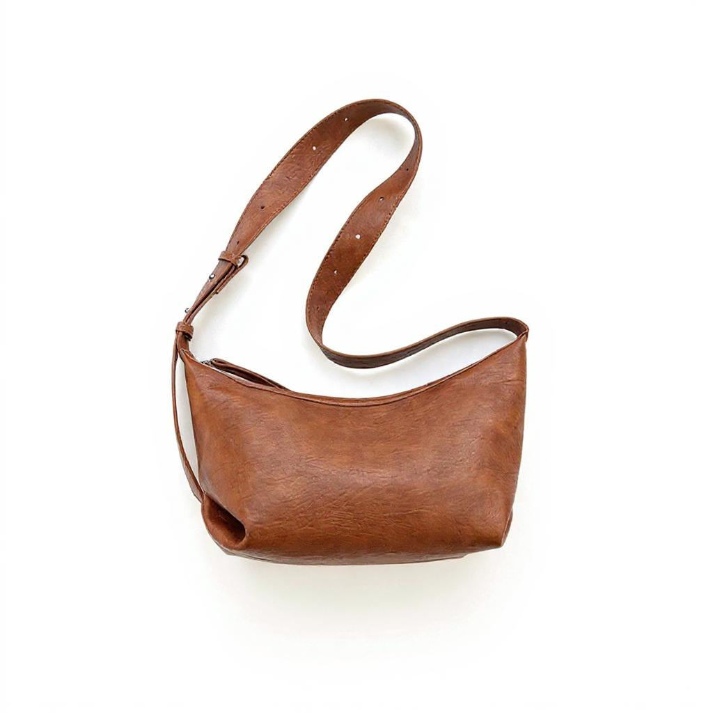 Brown Solid Hobo Bag