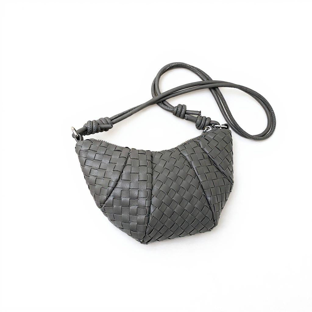 Grey Mini Croissant Sling Bag