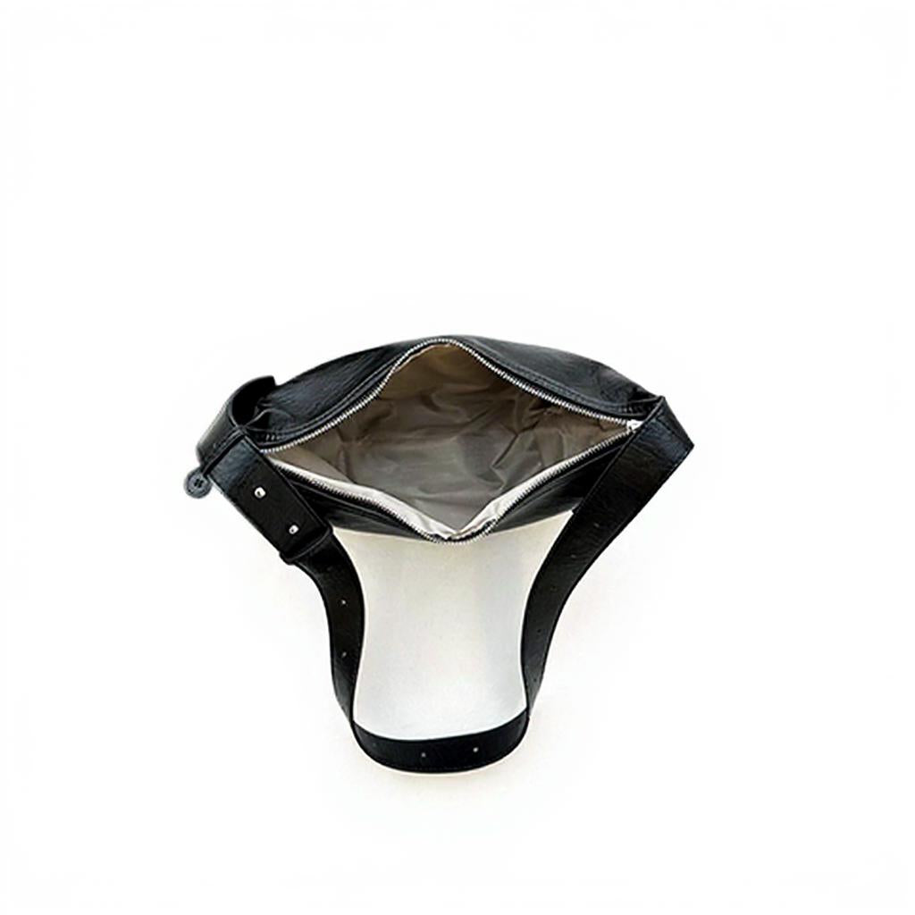 Black Solid Hobo Bag