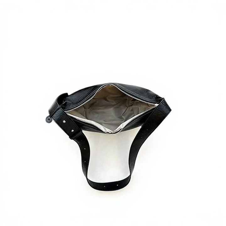 Black Solid Hobo Bag