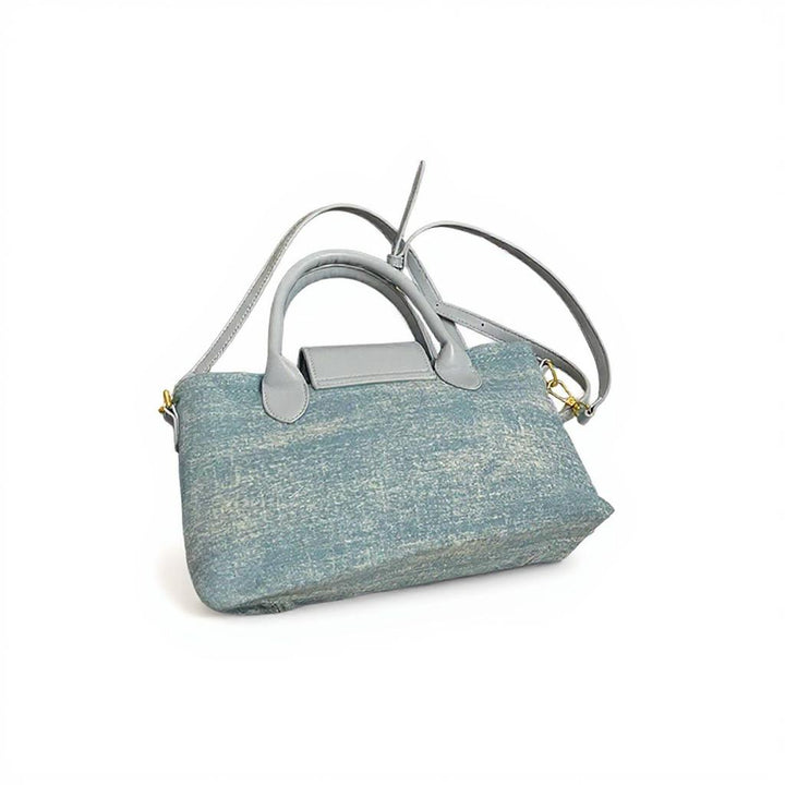 Blue Washed Canvas Hand Bag