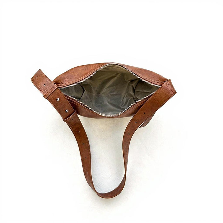 Brown Solid Hobo Bag