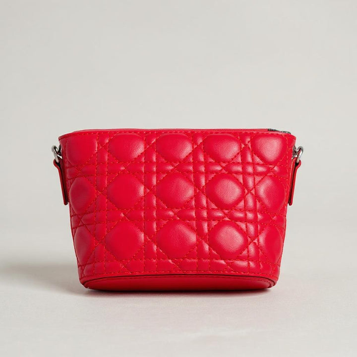 Red Mini Quilted Chain Handbag