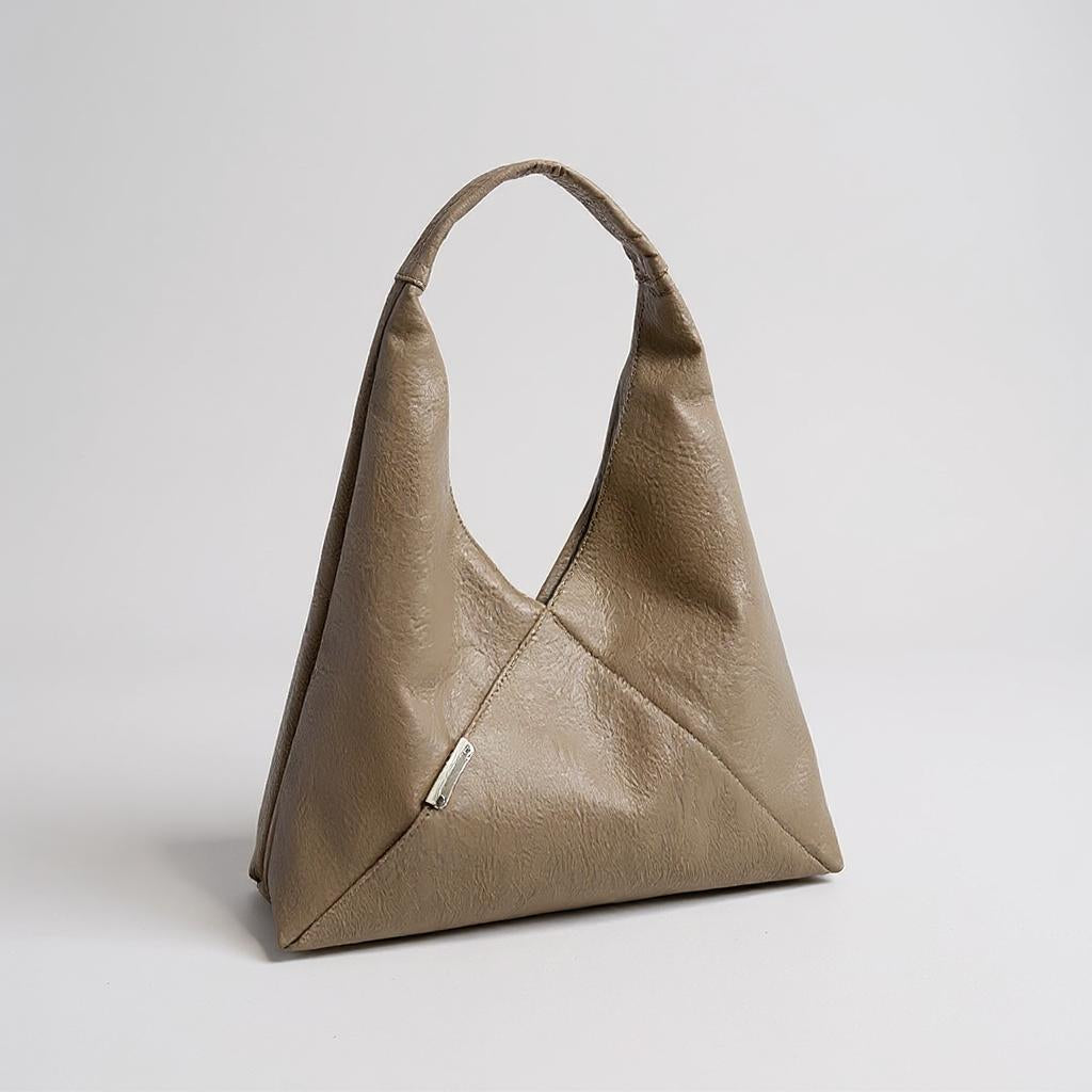 Brown Triangle Cut-Out Tote Bag