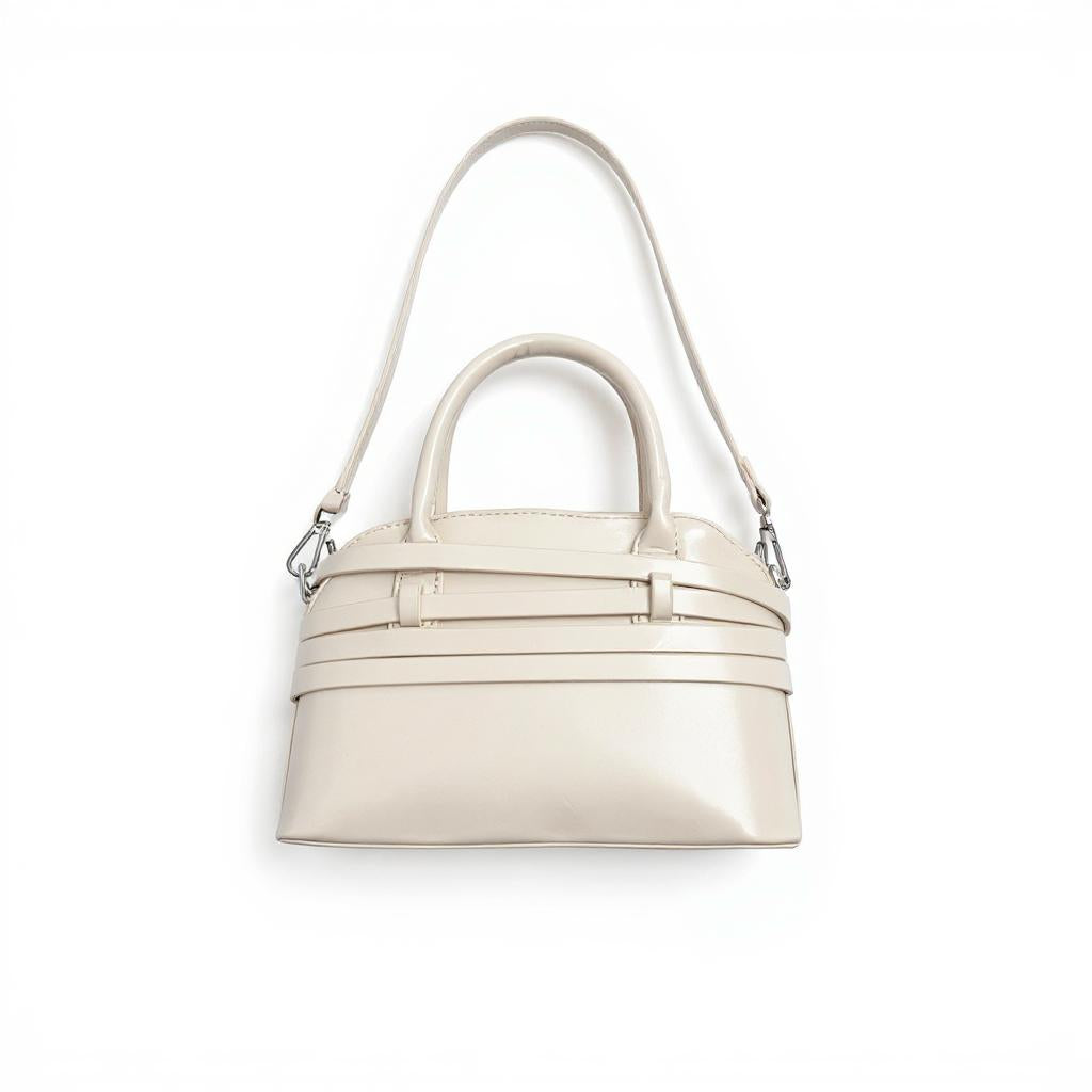 White Buckle Charm Cross Body Bag