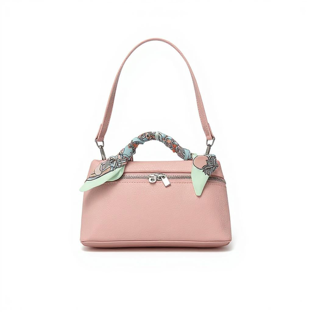 Pink Structured Hand Held Bag