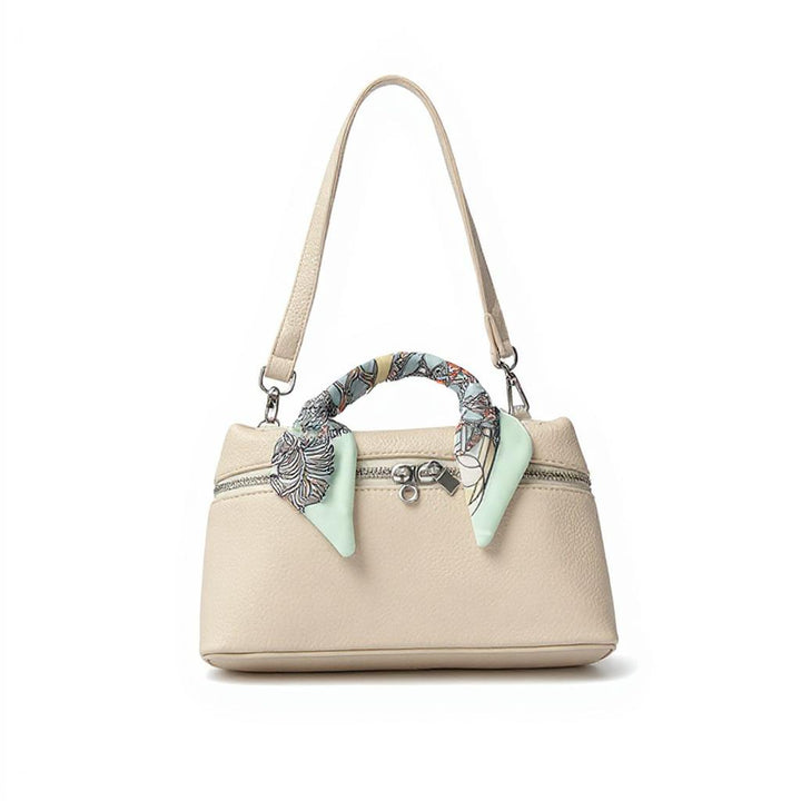 Khaki Structured Hand Held Bag
