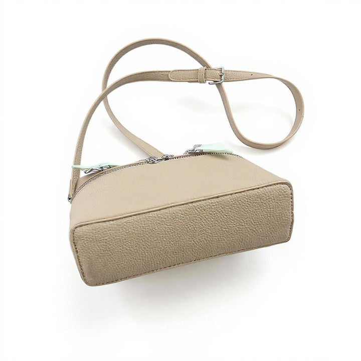 Khaki Structured Hand Held Bag