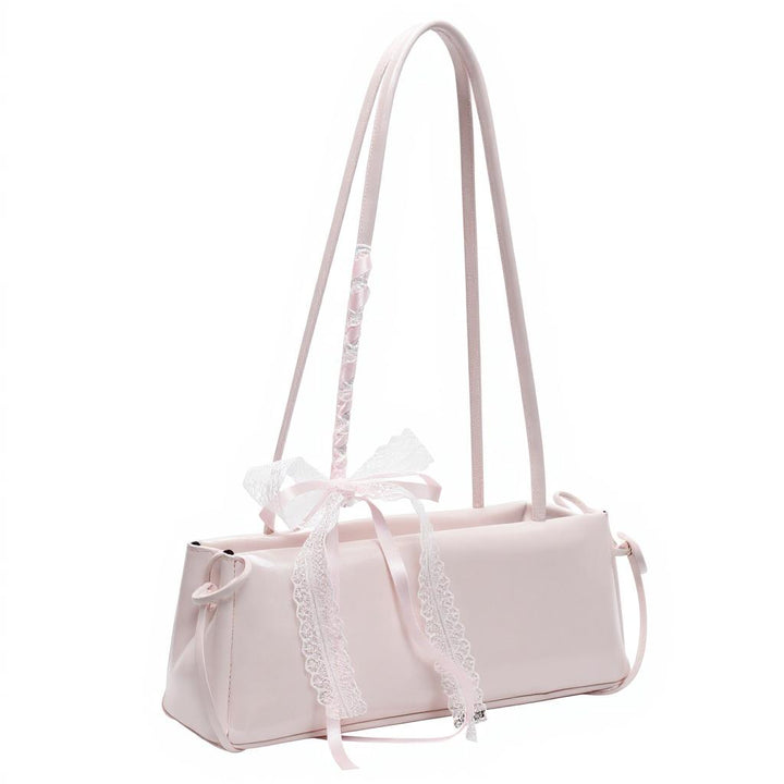 Pink Lace Bow Shoulder Bag