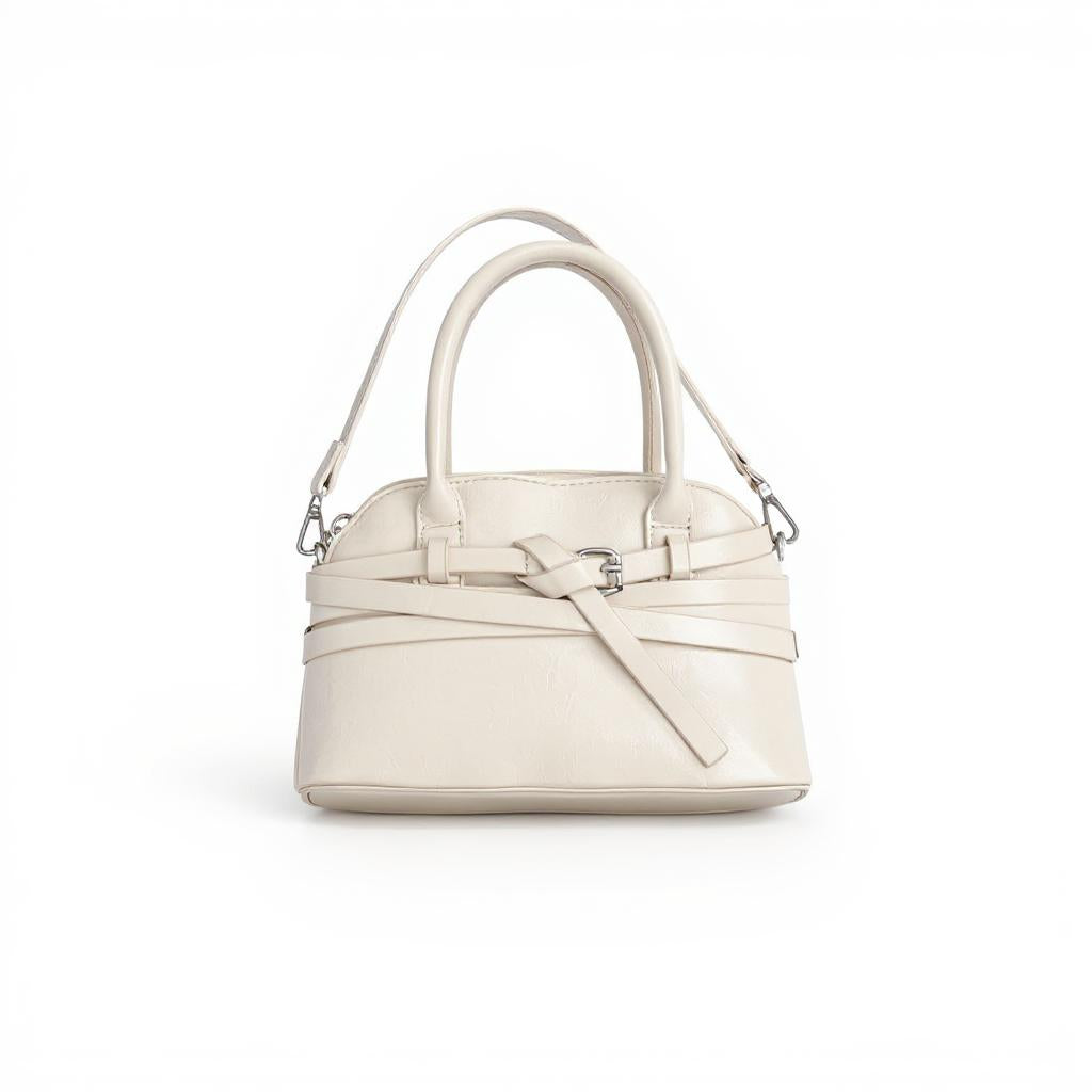 White Buckle Charm Cross Body Bag