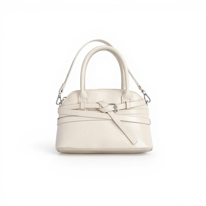 White Buckle Charm Cross Body Bag