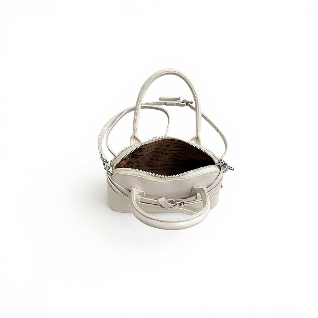 White Buckle Charm Cross Body Bag