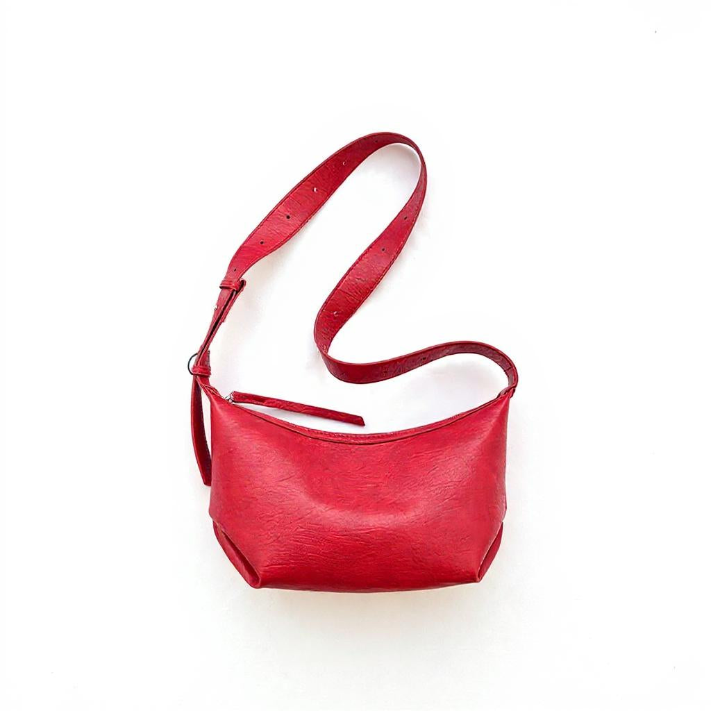 Red Solid Hobo Bag