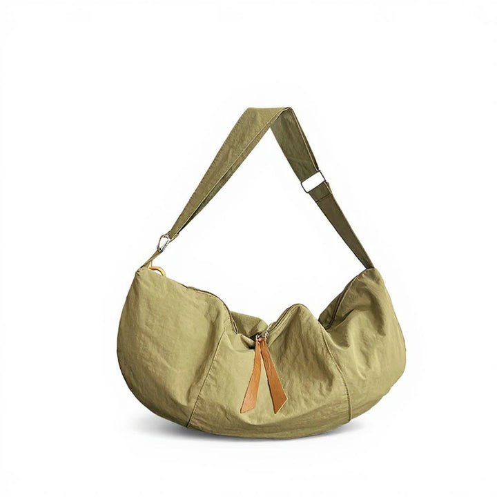 Khaki Solid Shopper Hobo Bag
