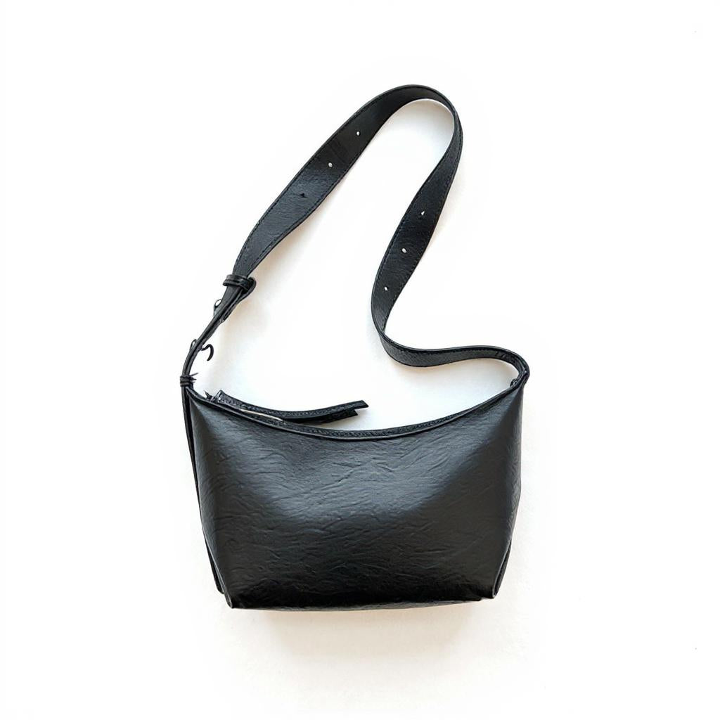 Black Solid Hobo Bag