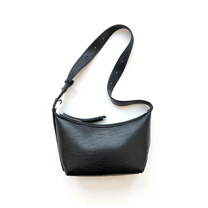 Black Solid Hobo Bag