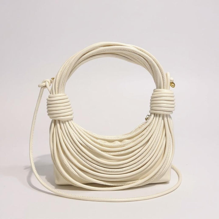 White Coiled Metallic Sculptural Clutch