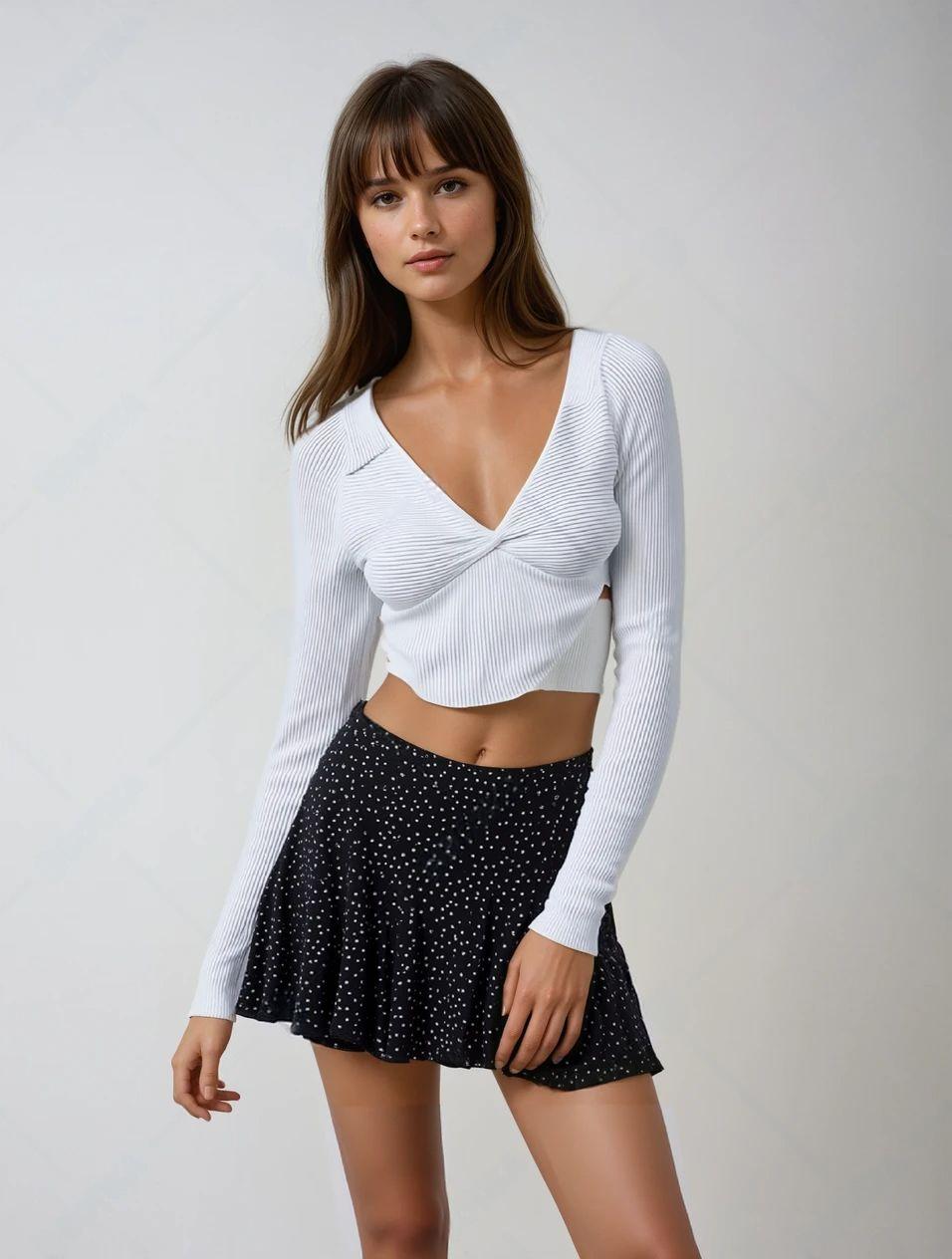 White Solid Corset Top